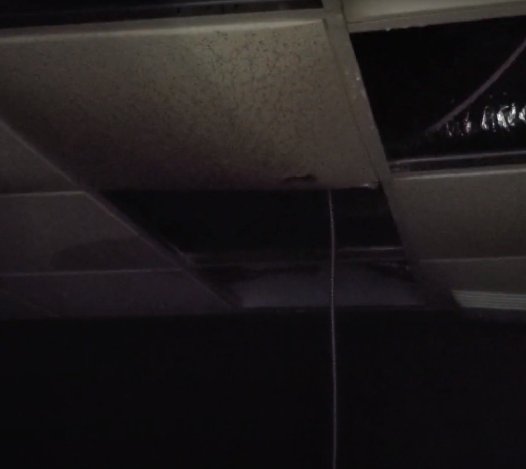 damaged ceiling from water supply line leak