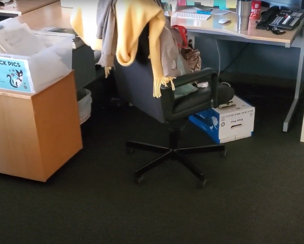 water damaged office space from water supply line leak